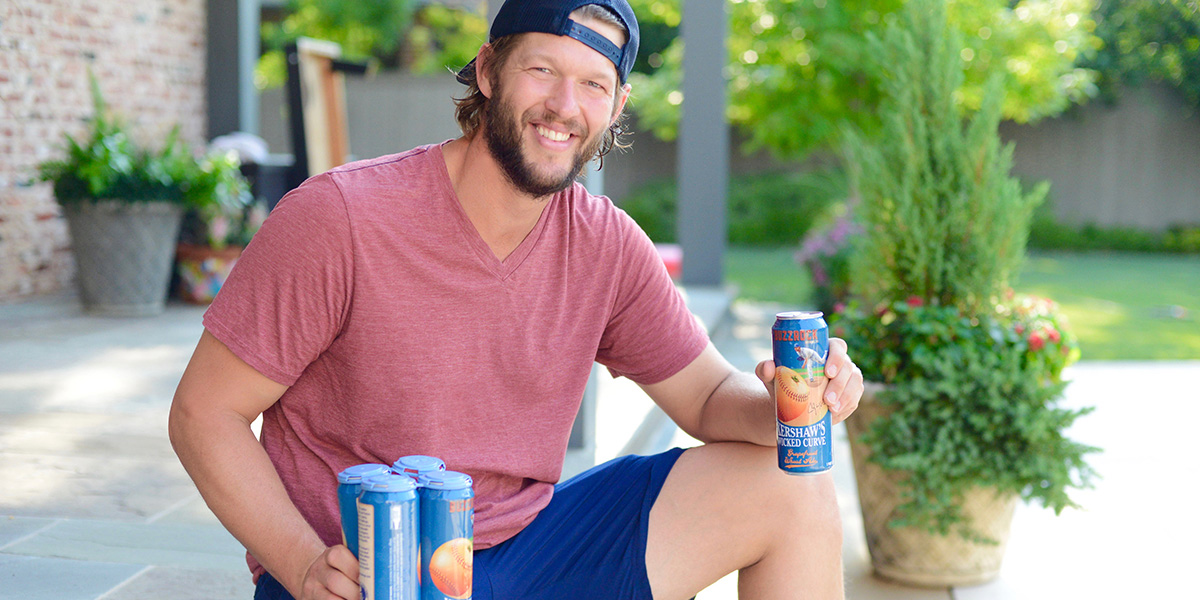 Clayton Kershaw with the new Kershaw's Wicked Curve wheat ale