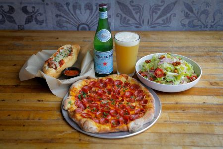 Pellegrino's Pizzeria Pizza and salad