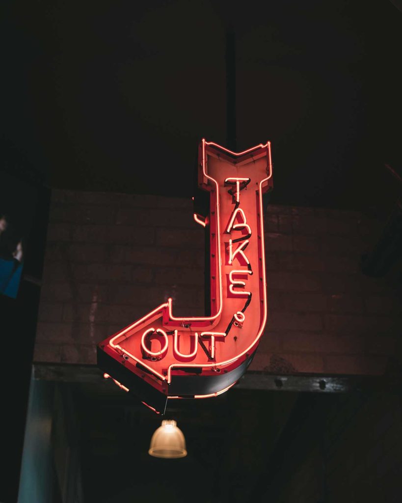 Take Out sign