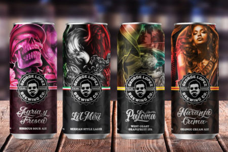 George Lopez beer cans